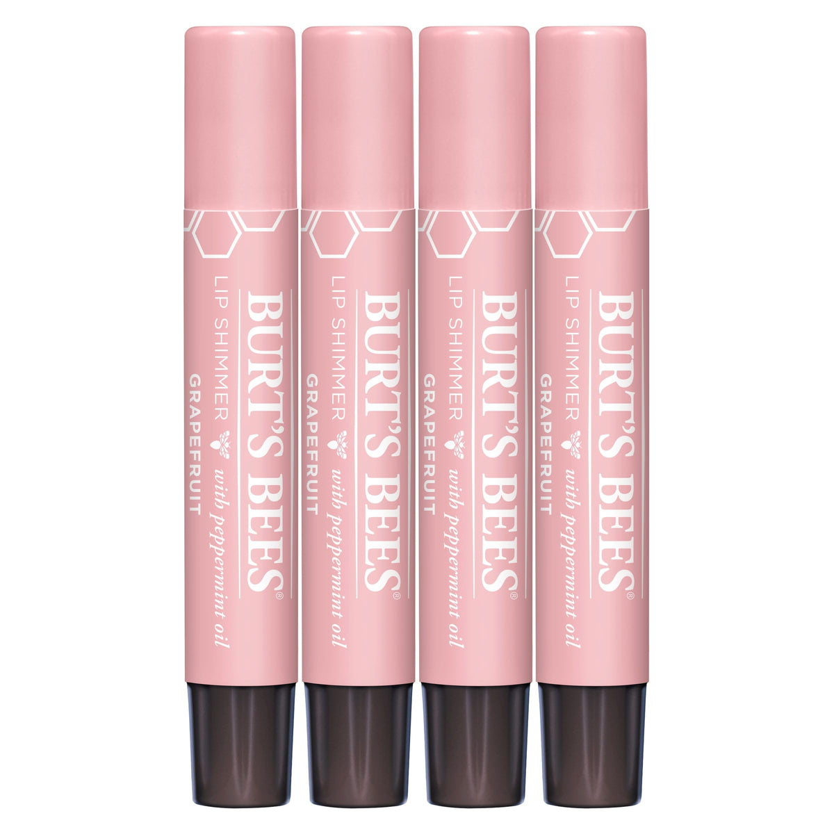 Burt's Bees front packaging showing grapefruit shimmer and hydrating benefits
