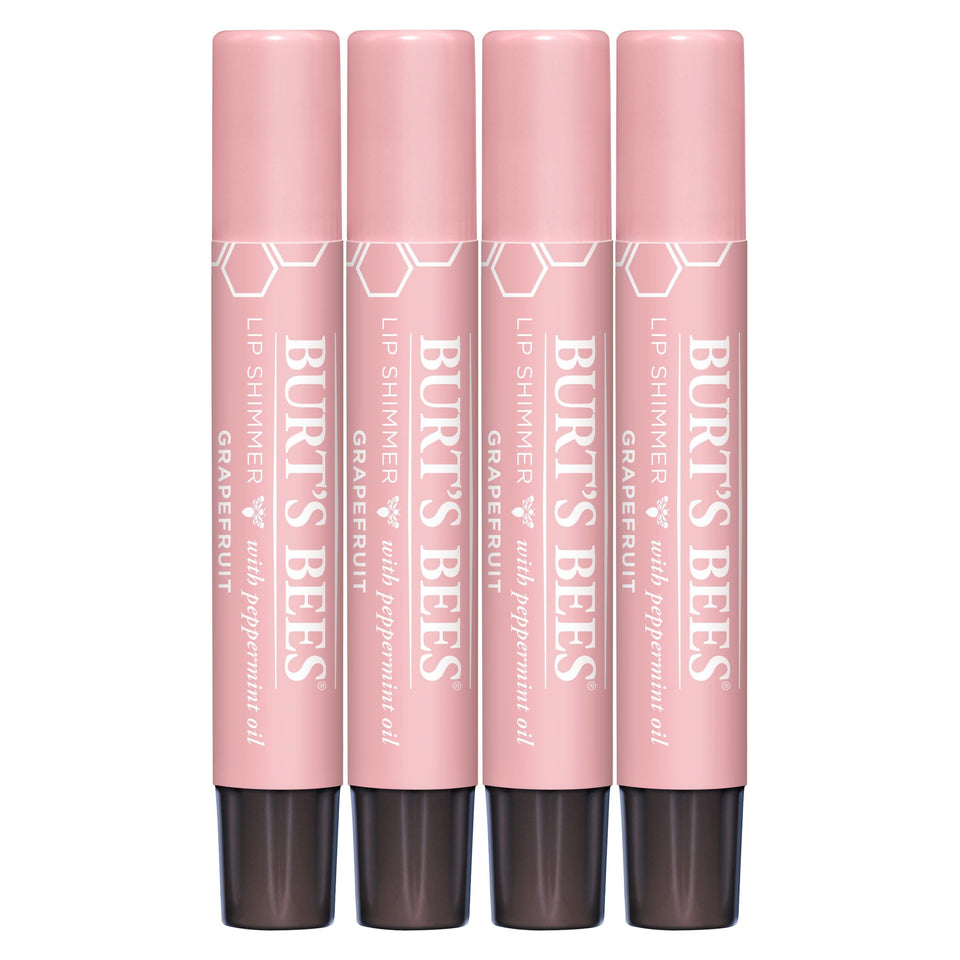 Burt's Bees front packaging showing grapefruit shimmer and hydrating benefits