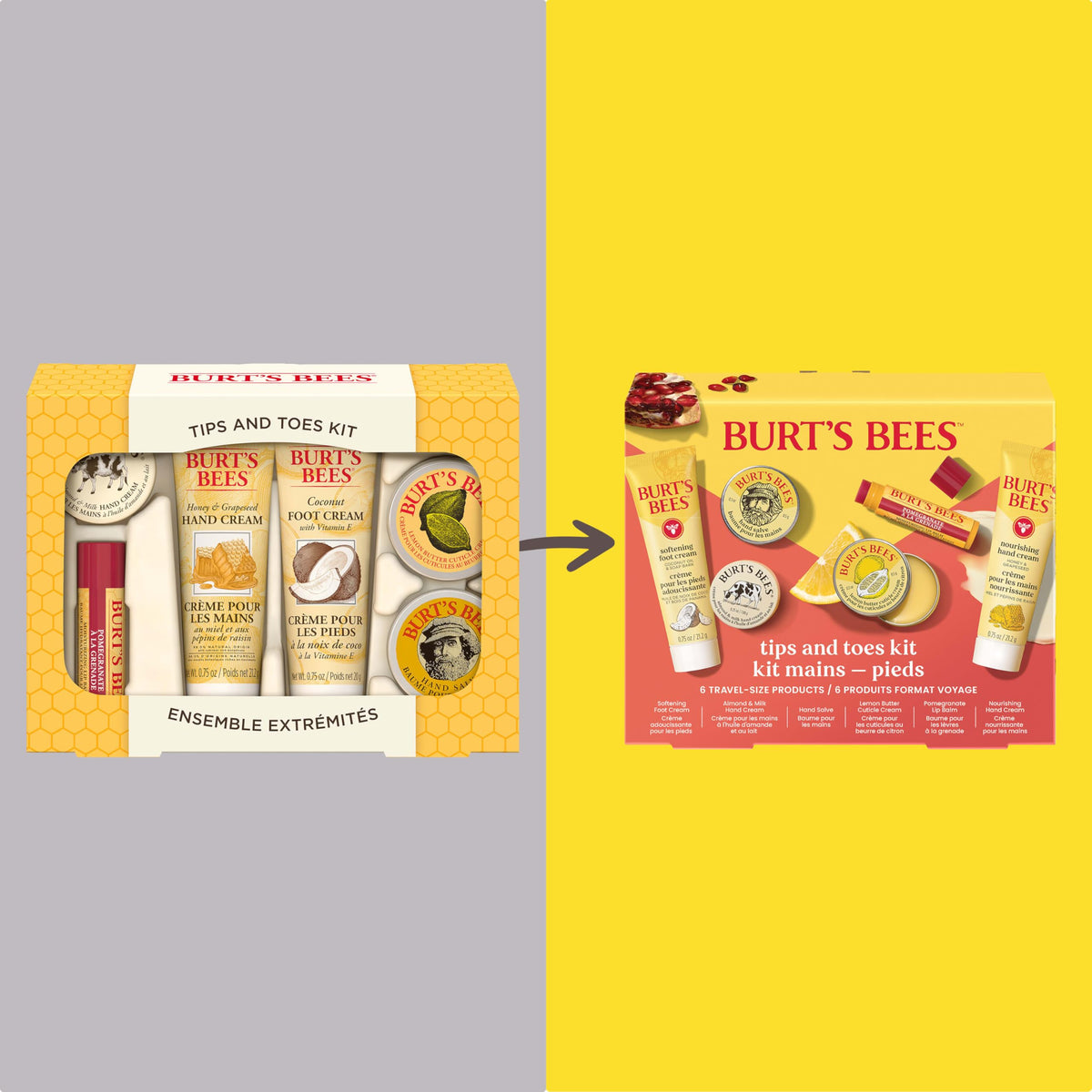 Burt's Bees hand cream tubes lined up, demonstrating portable daily hydration