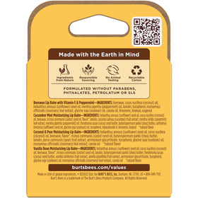 Flat lay of Burt's Bees beeswax and fruit extracts underscoring natural, clean ingredients