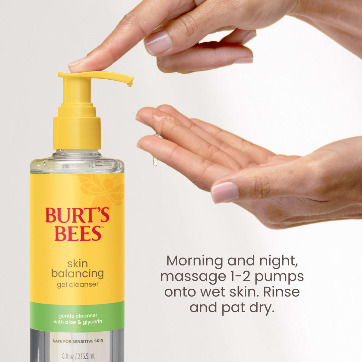 Burt's Bees ingredient label highlighting aloe glycerin cucumber soothing
