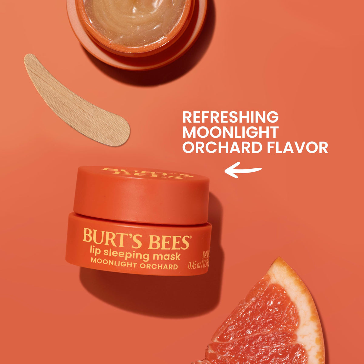 Burt's Bees jar open with product visible to show thick overnight gel formula