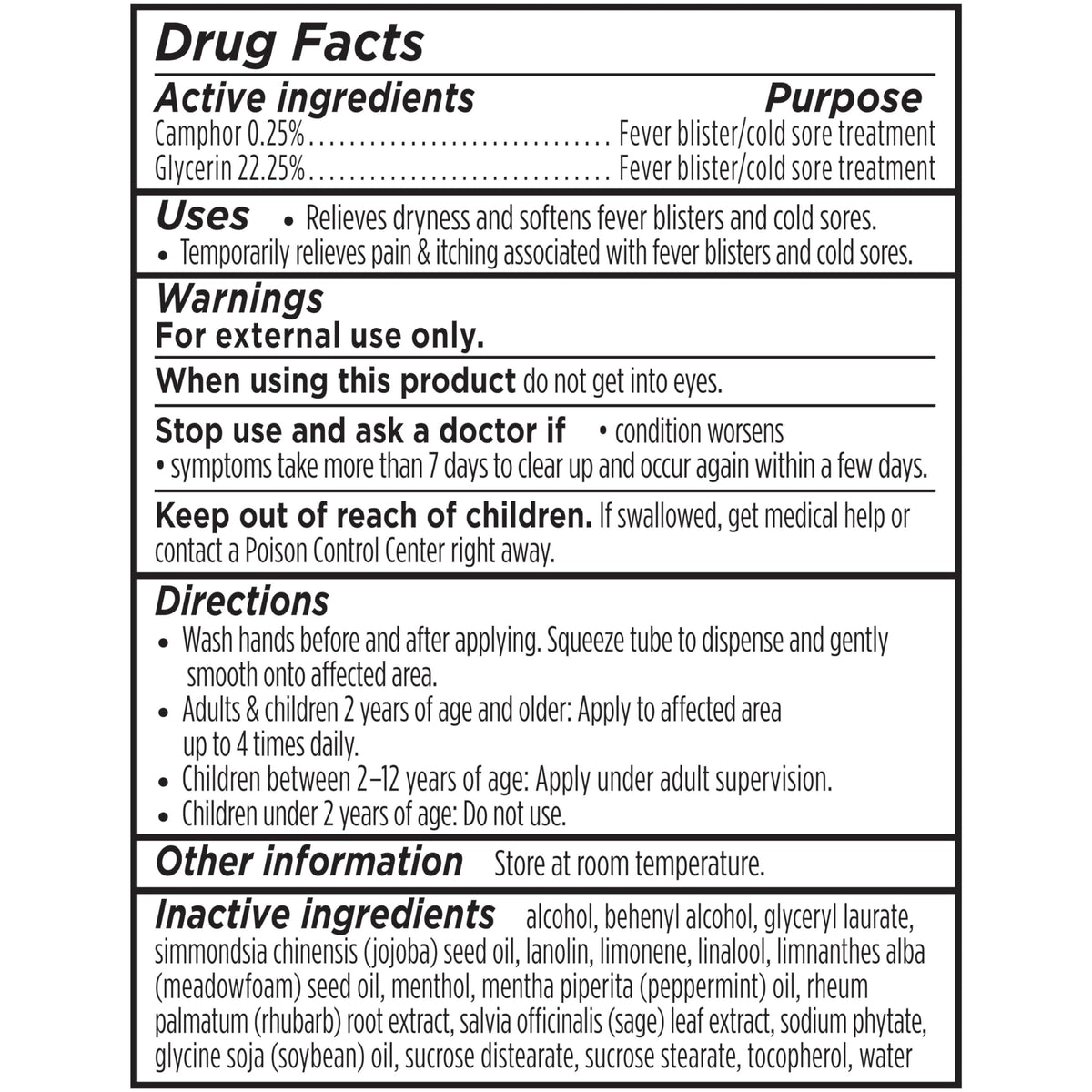 Burt's Bees product label and directions close-up for clear usage guidance