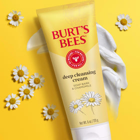 Burt's Bees cleanser in bathroom sink during use for a refreshing routine
