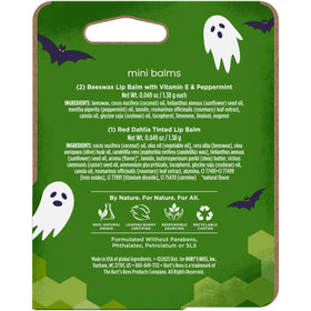 Burt's Bees mini balms in a Halloween gift bag illustrating seasonal gifting idea