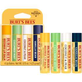 Lifestyle scene of Burt's Bees lip balm on a table for daily, visible lip care
