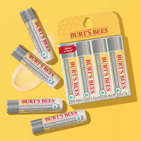 Burt's Bees balm texture close-up illustrating creamy spreadable hydration benefit