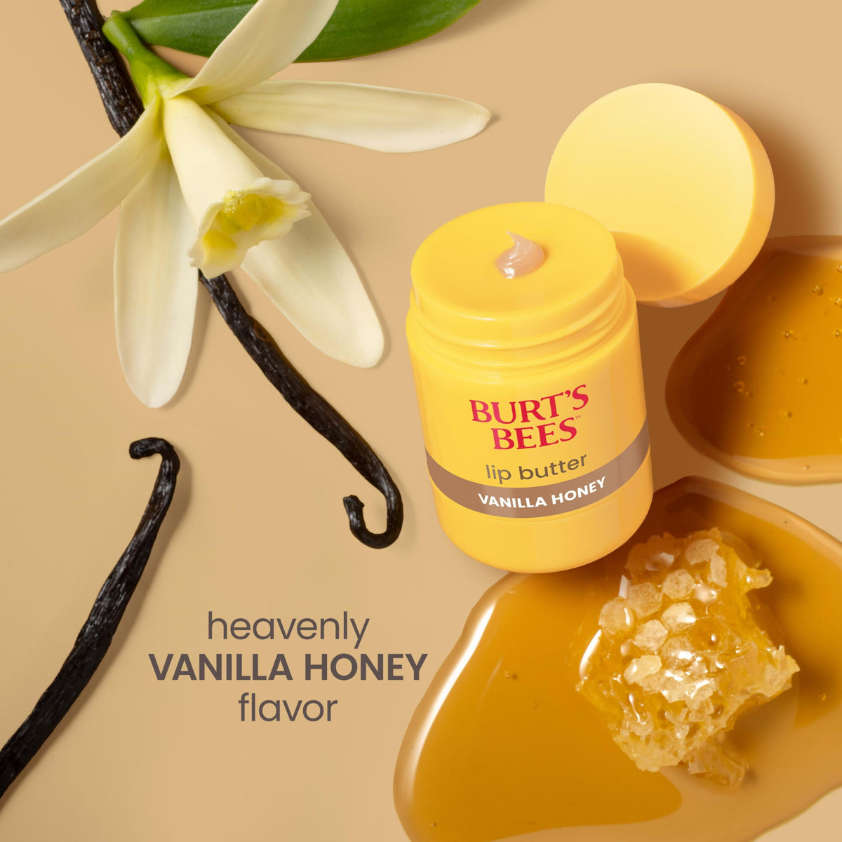 Burt's Bees applied to lips demonstrating smooth finish and immediate hydration