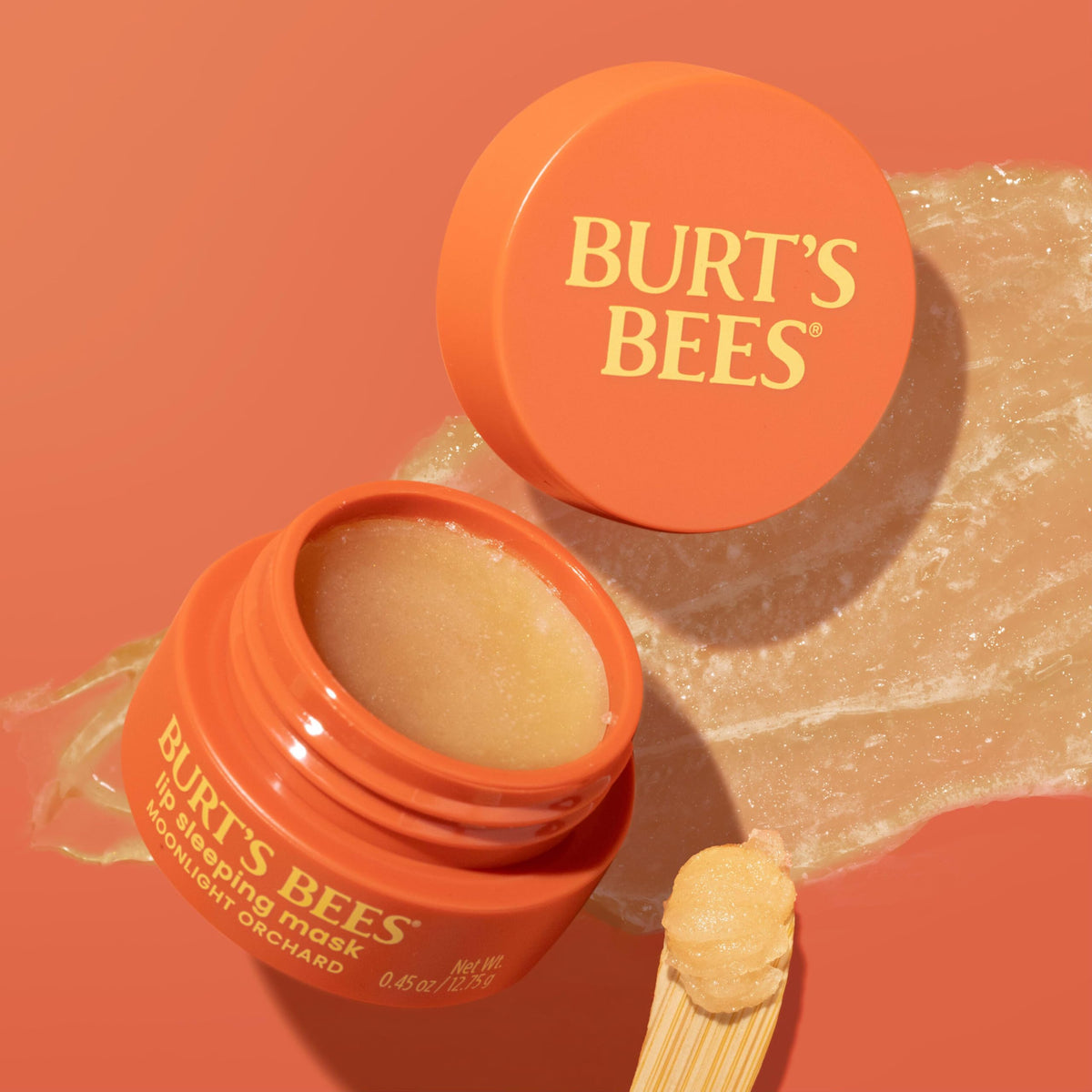 Burt's Bees lip mask applied on lips at night demonstrating restorative overnight use