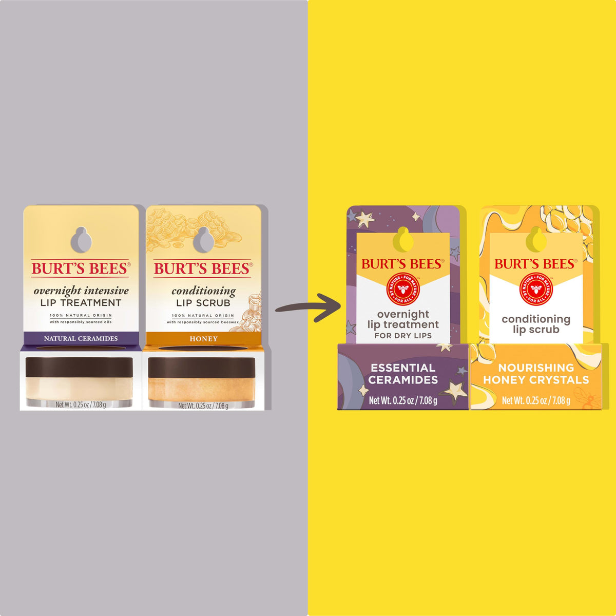Burt's Bees scrub texture close-up highlighting gentle honey crystals for exfoliation