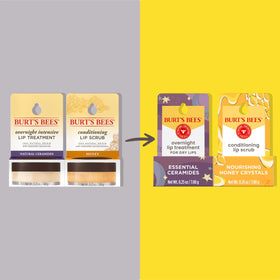Burt's Bees scrub texture close-up highlighting gentle honey crystals for exfoliation
