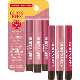 Burt's Bees three tubes arranged to show the Nude Collection convenience