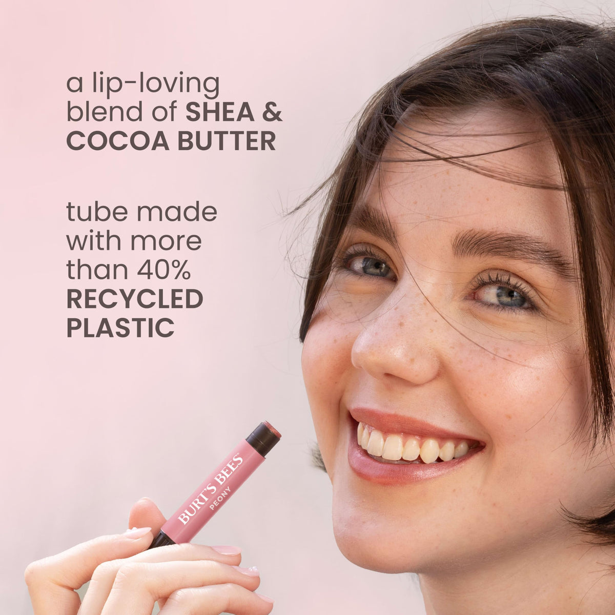 Burt's Bees tube cap and label detail showing natural ingredients