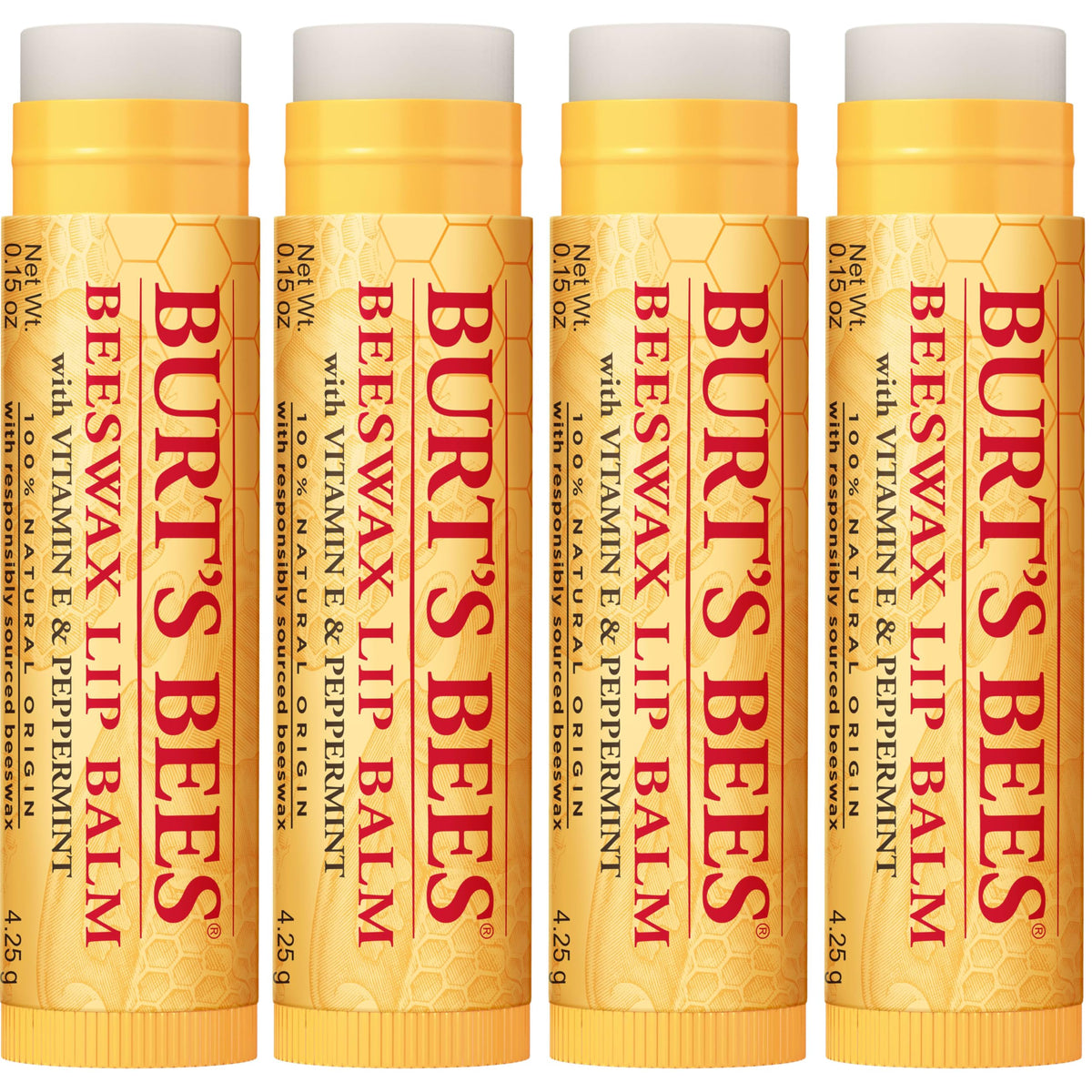 Burt's Bees before and after matte finish showing natural look benefit