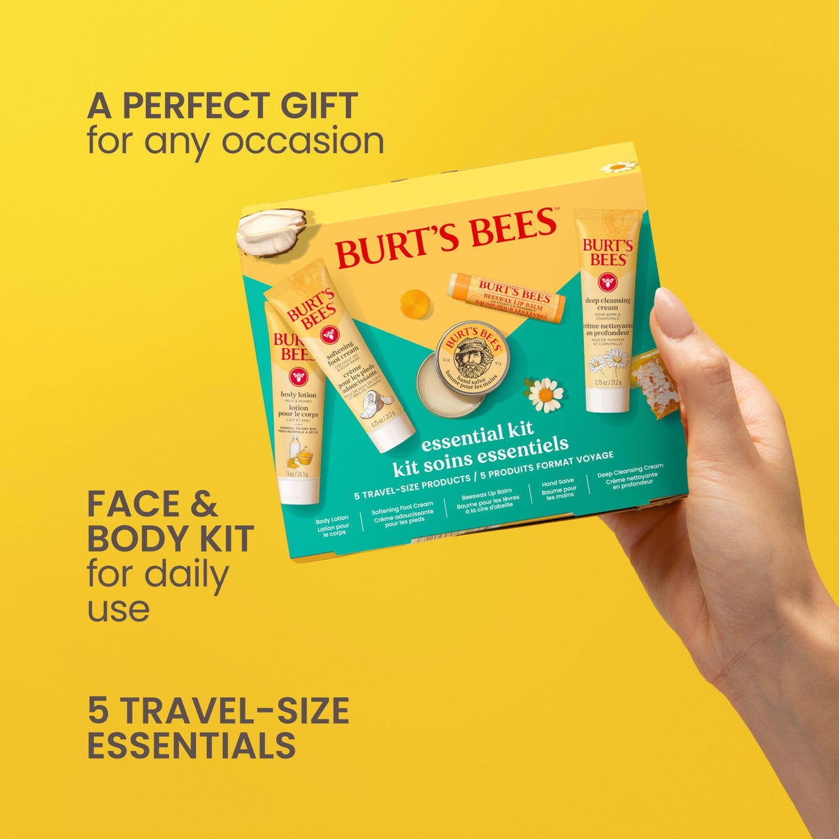 Burt's Bees milk and honey body lotion pump highlighting lightweight daily moisturization