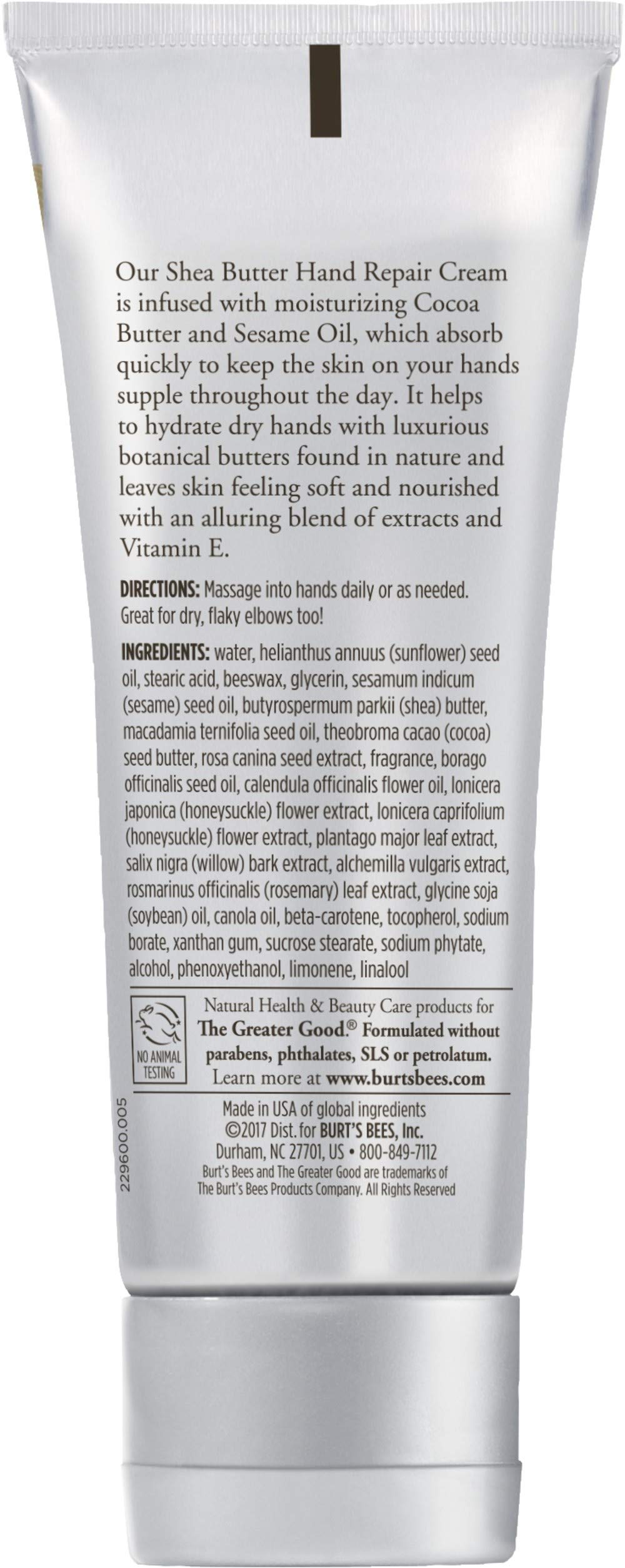 Burt's Bees open tube with dollop on palm showing concentrated moisturizing benefit