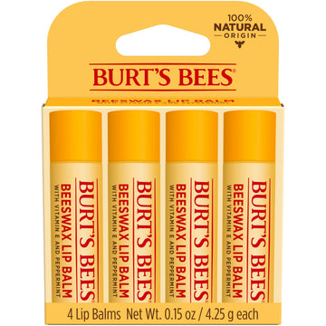 Burt's Bees front packaging showing original beeswax and peppermint benefit