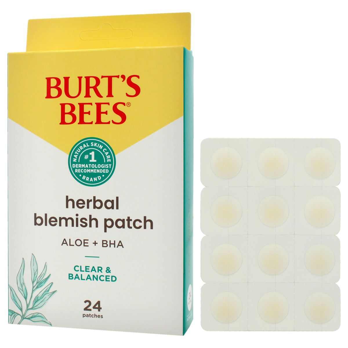 Burt's Bees patch applied on cheek protecting spot during daily use