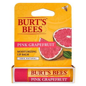 Burt's Bees pink grapefruit balm cap closed highlighting compact travel-friendly design