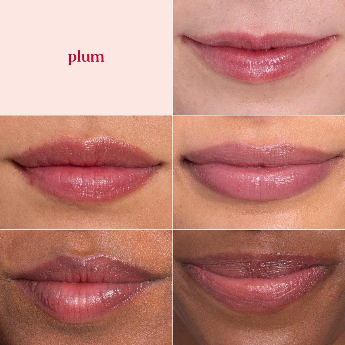 Burt's Bees plum in hand scale showing travel-friendly size and pocket convenience