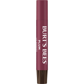 Burt's Bees plum open twist-up stick revealing easy glide and ready-to-use balm