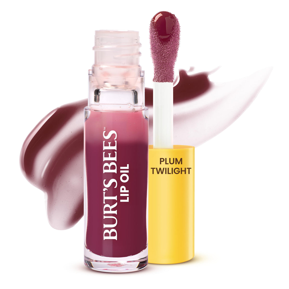 Burt's Bees front packaging showing product and glossy plum tint benefit