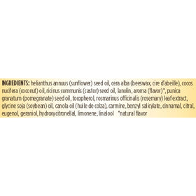 Burt's Bees ingredients label showing natural formulation transparency