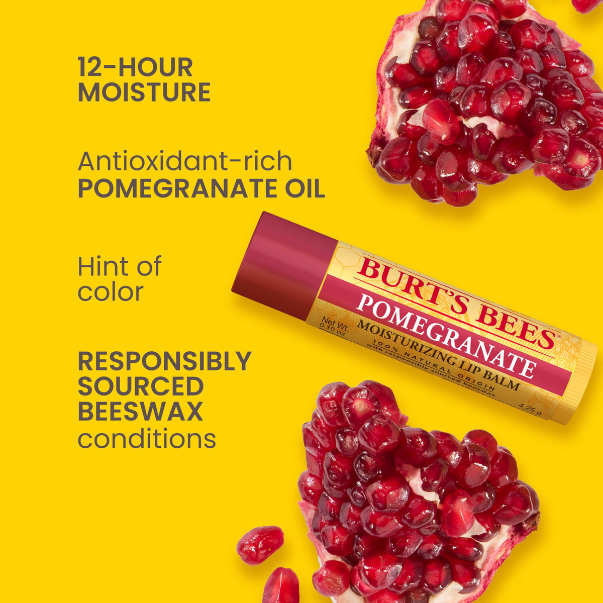 Burt's Bees open tube applied to finger demonstrating smooth glide benefit