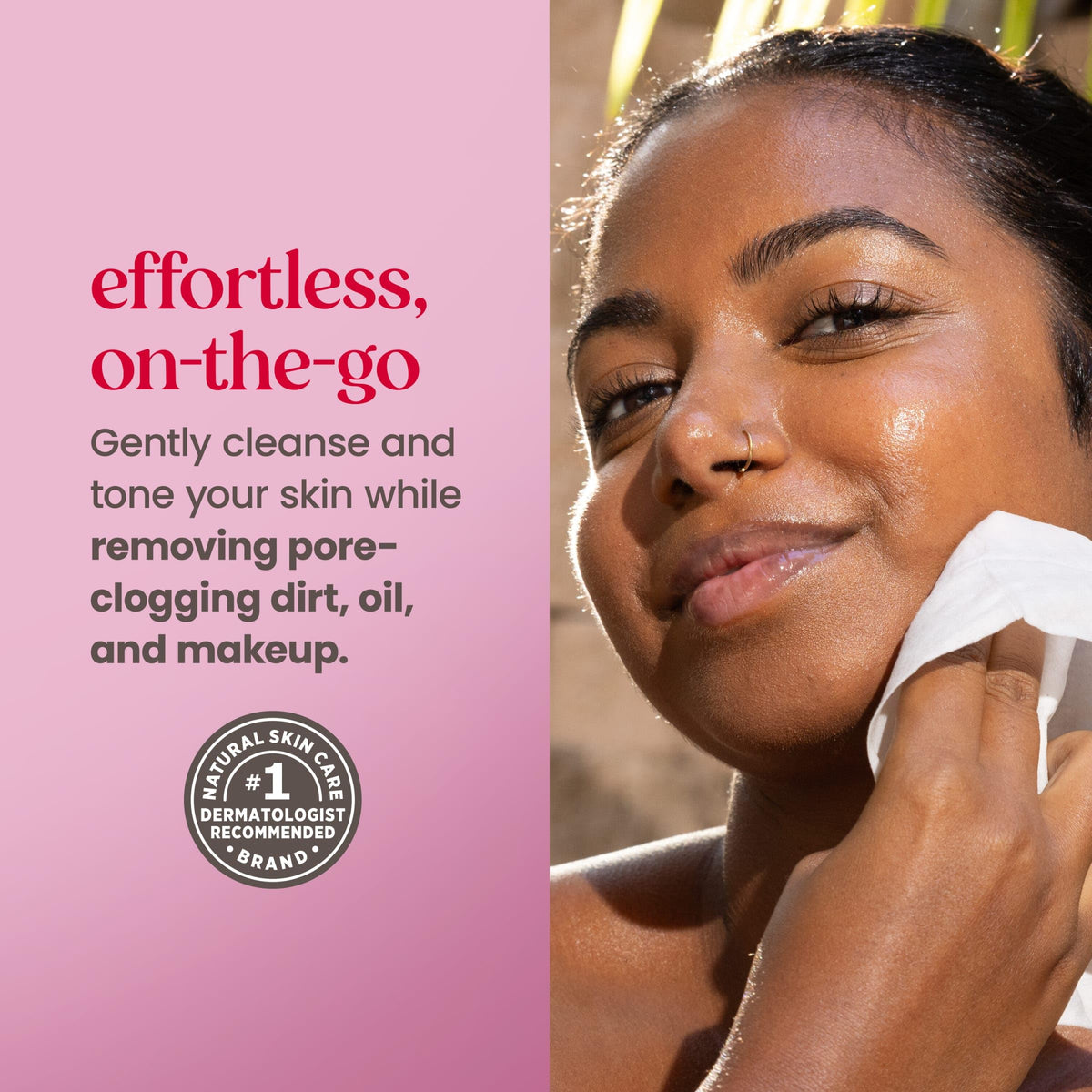 Burt's Bees removing eye makeup illustrating effective, gentle cleansing