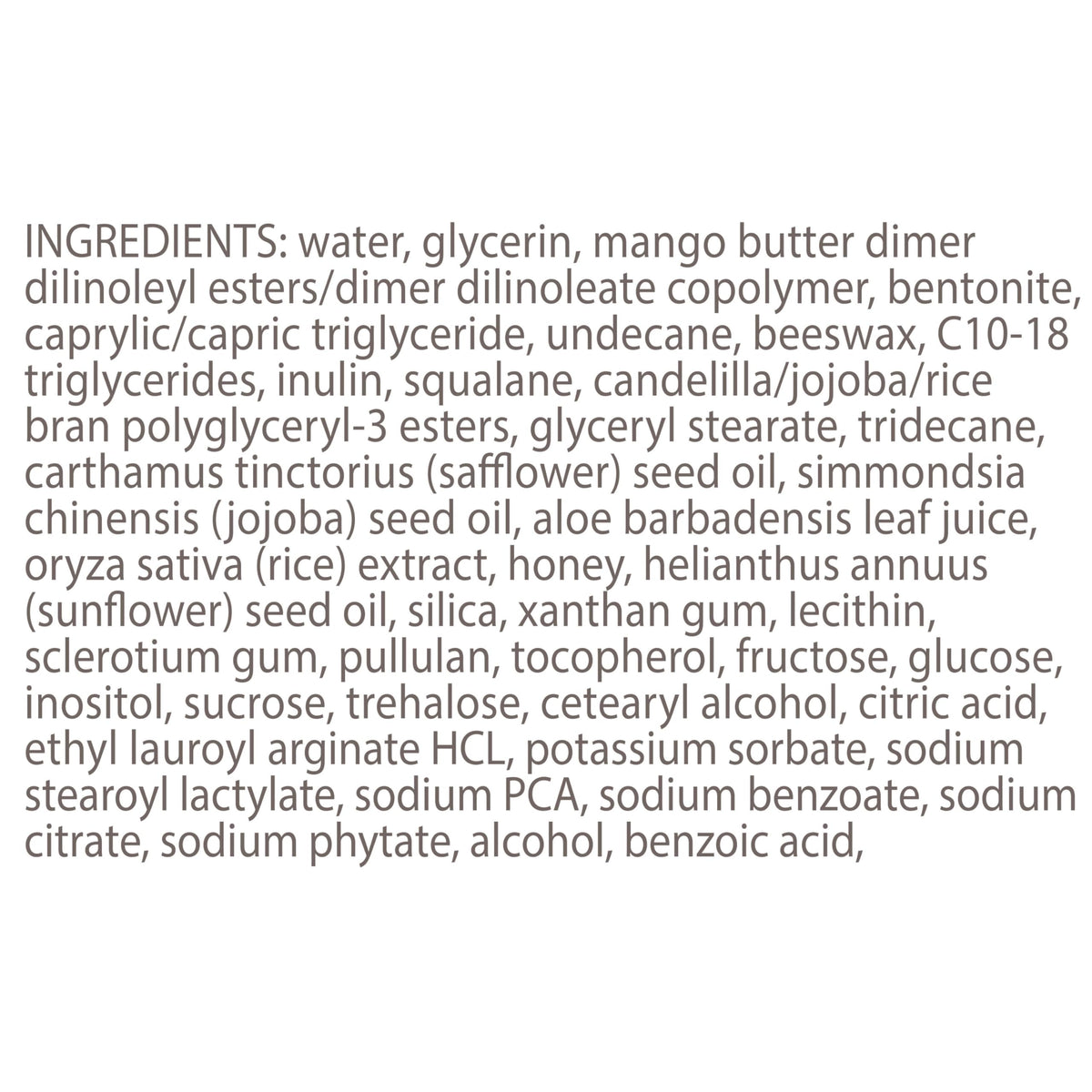 Burt's Bees aloe vera and rice milk display indicating calming ingredients