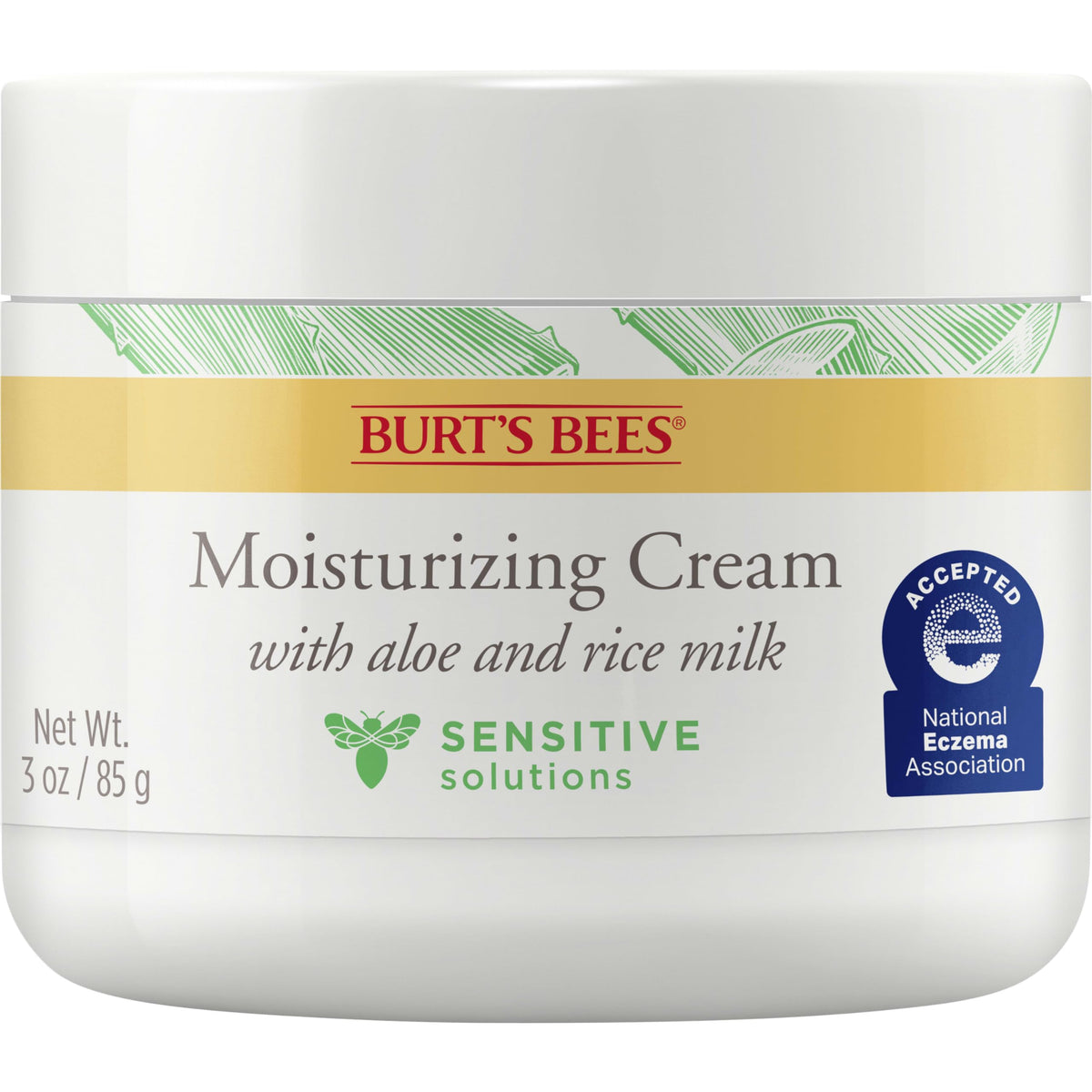 Burt's Bees jar in hand showing 3 oz scale for travel convenience