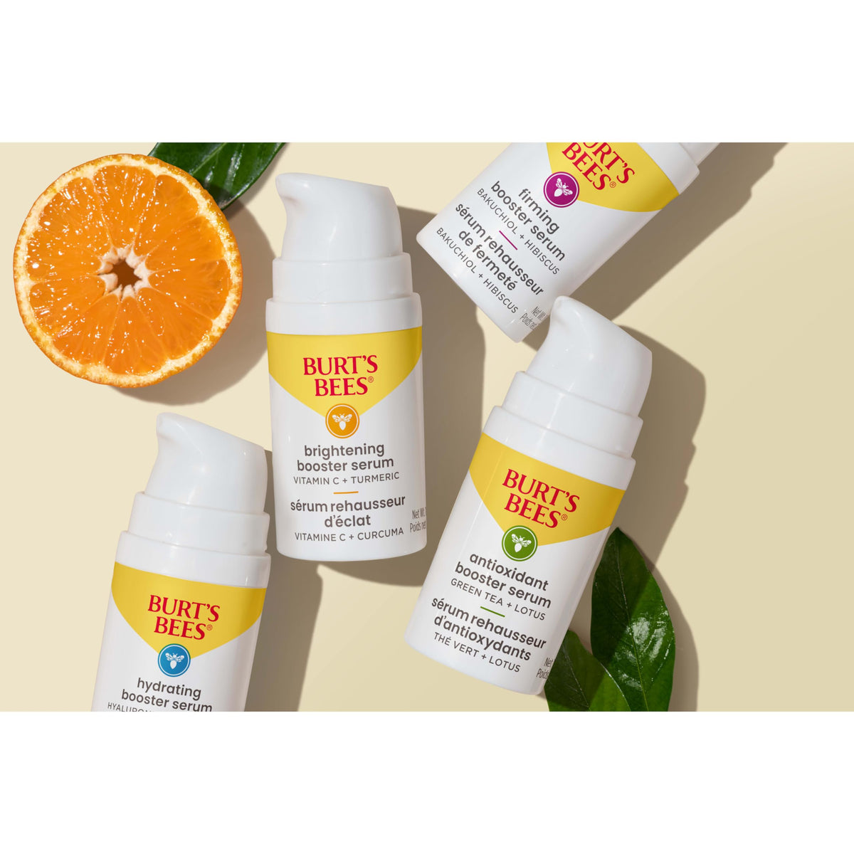 Burt's Bees applying serum to hand demonstrating easy absorption benefit