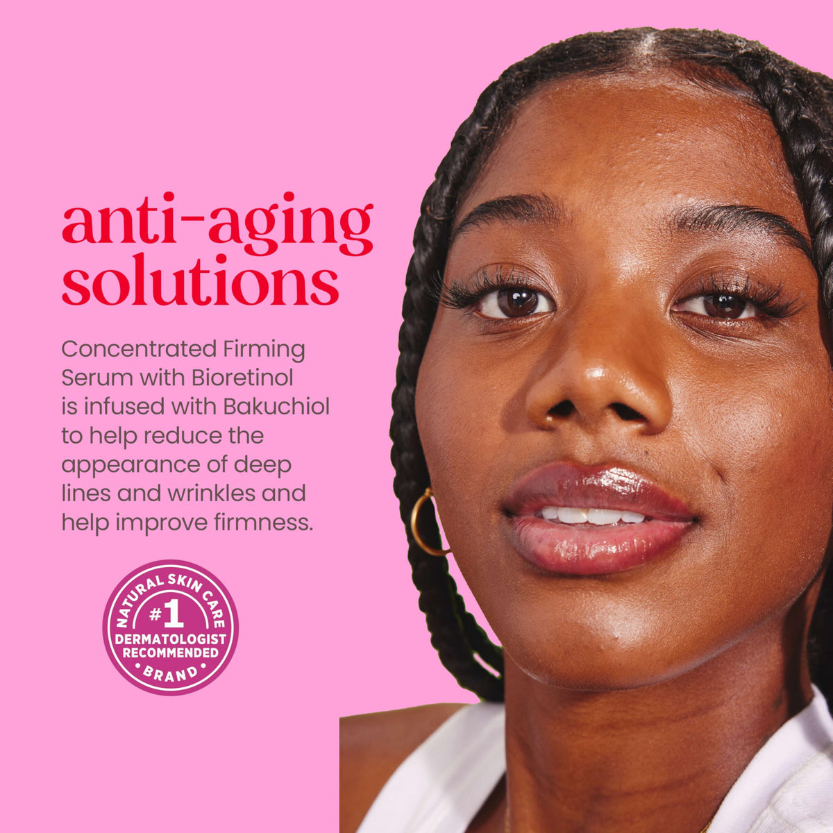Burt's Bees pump dispensing a drop highlighting controlled application benefit