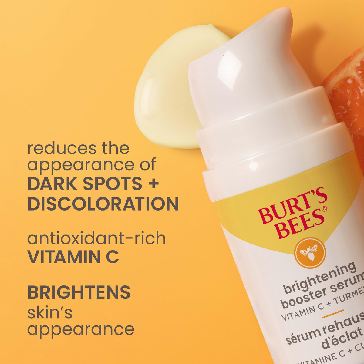 Burt's Bees serum texture close-up highlighting lightweight, non-greasy feel