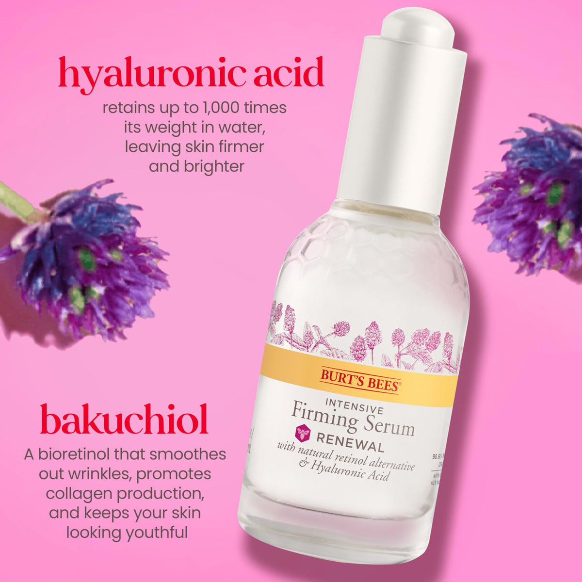 Burt's Bees serum texture on hand showing lightweight absorbent benefit
