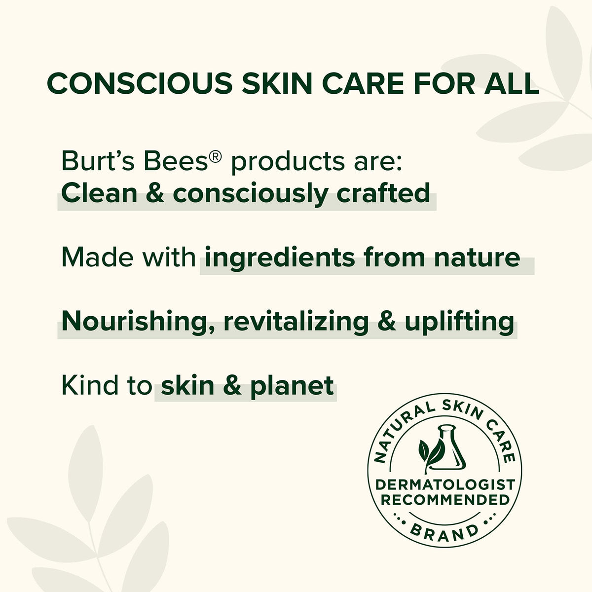 Burt's Bees shea butter and aloe depiction emphasizing natural ingredients