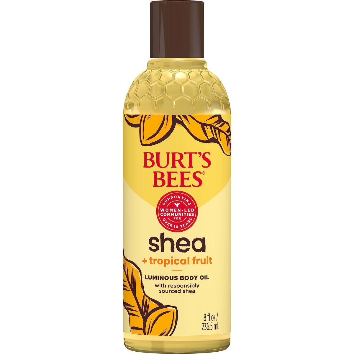 Burt's Bees bottle front view showing packaging and size for quick identification