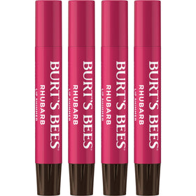Burt's Bees front packaging showing rhubarb shimmer and benefits