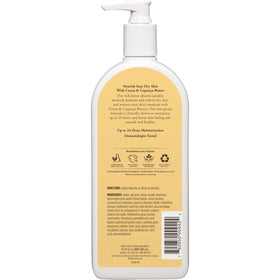 Burt's Bees 12 oz bottle next to hand for clear size and portable convenience