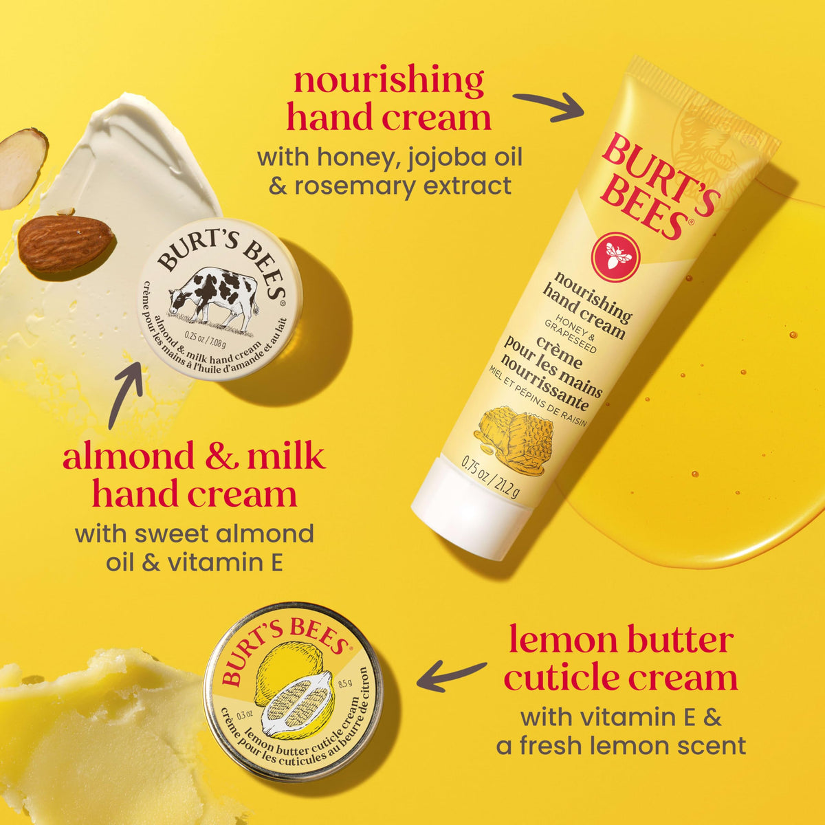 Burt's Bees softening foot cream being massaged into heel, soothes rough skin
