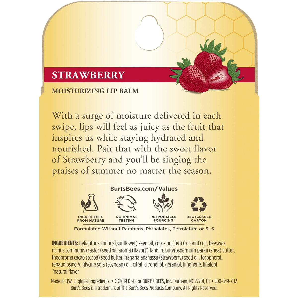 Burt's Bees applying balm to lips showing instant smoothing benefit