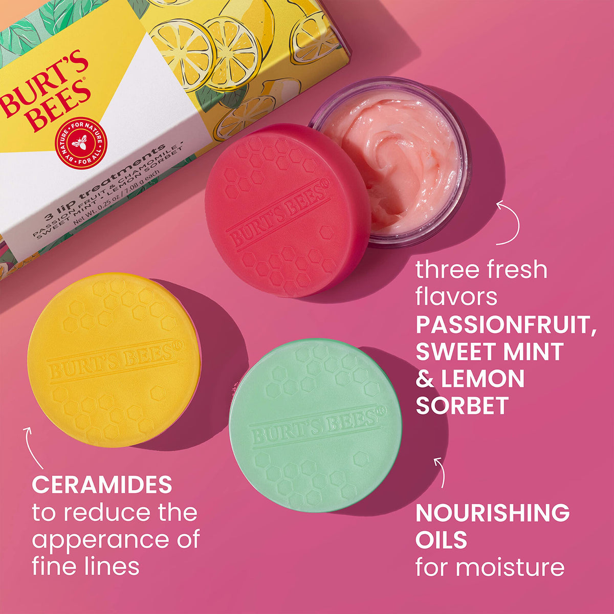 Burt's Bees Sweet Mint texture close-up showing sheen and minty refresh