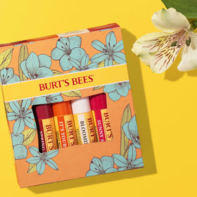 Burt's Bees texture application swiped on lips showing smooth, matte moisturizing finish