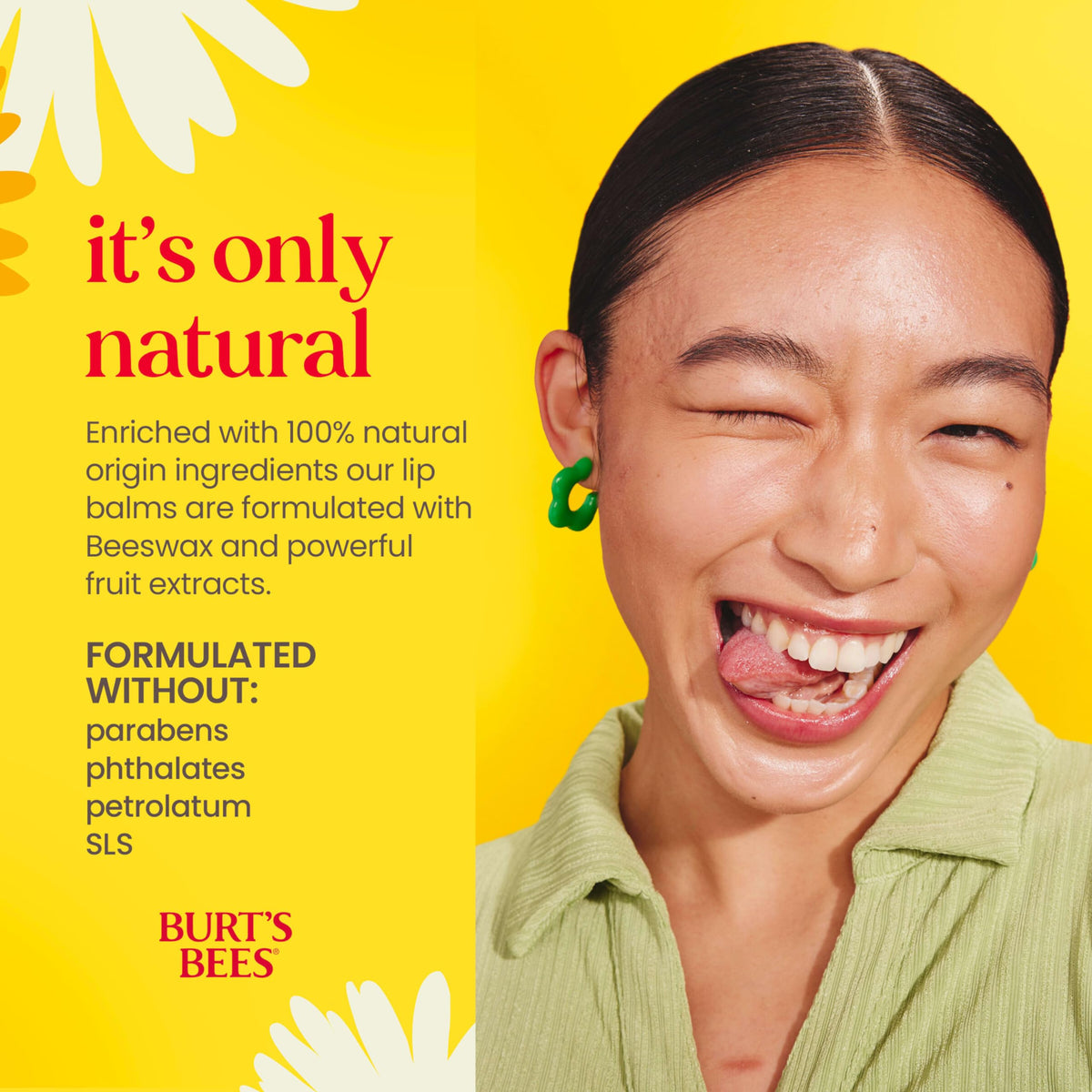 Burt's Bees balm texture swiped on skin demonstrating quick absorption benefit