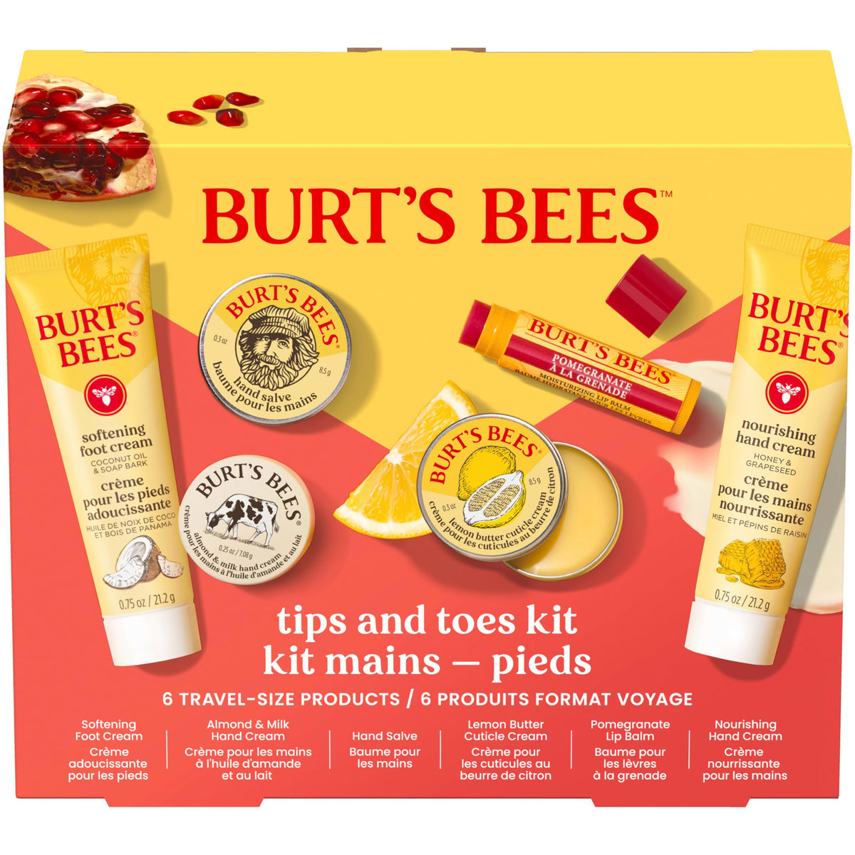 Burt's Bees kit front packaging displayed, shows contents and gift-ready design