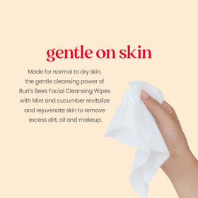 Burt's Bees close-up texture of wipe showing soft silk-like feel benefit
