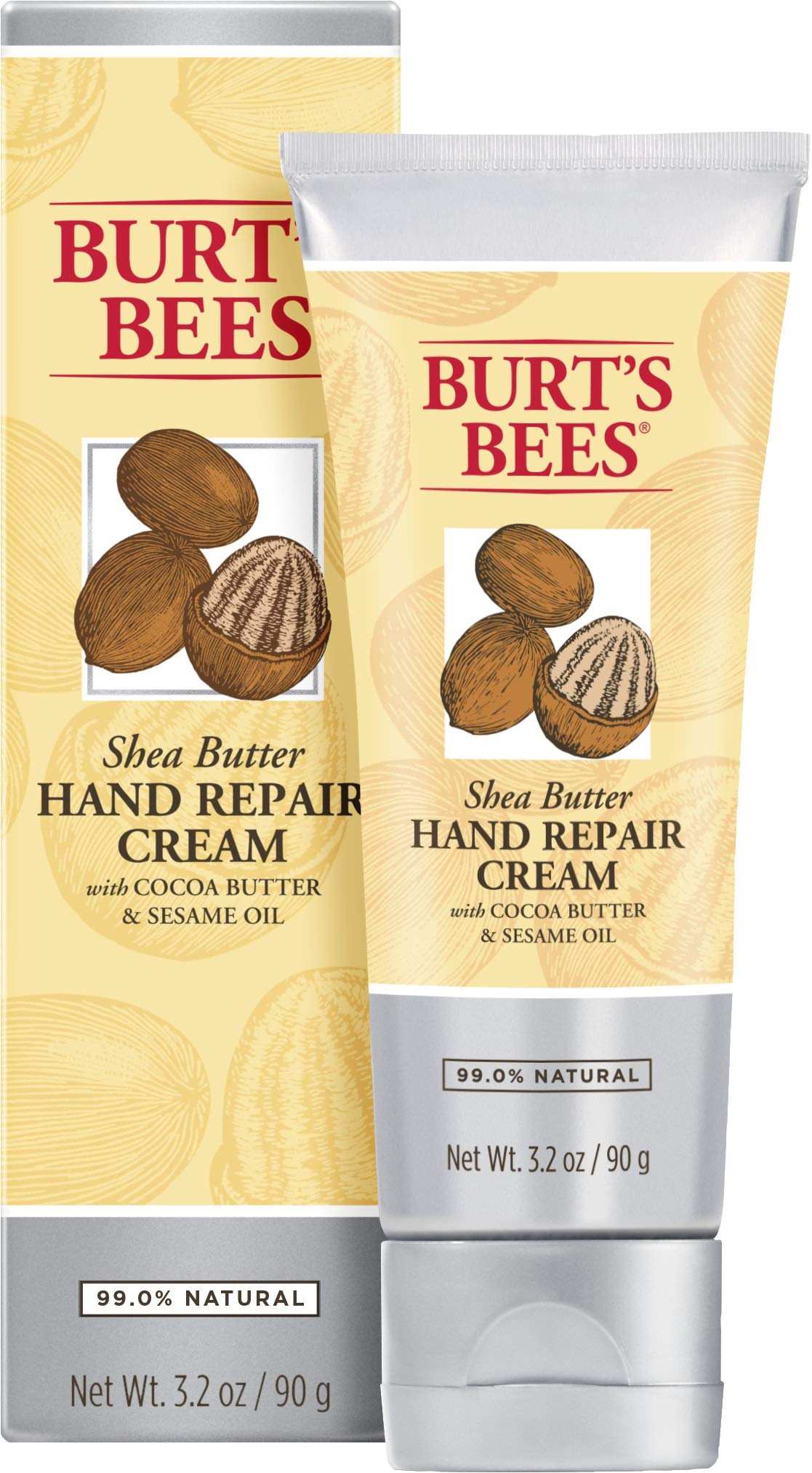 Burt's Bees close-up label highlighting natural ingredients and clean formulation benefit