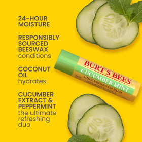 Burt's Bees close-up of balm texture demonstrating smooth, hydrating glide