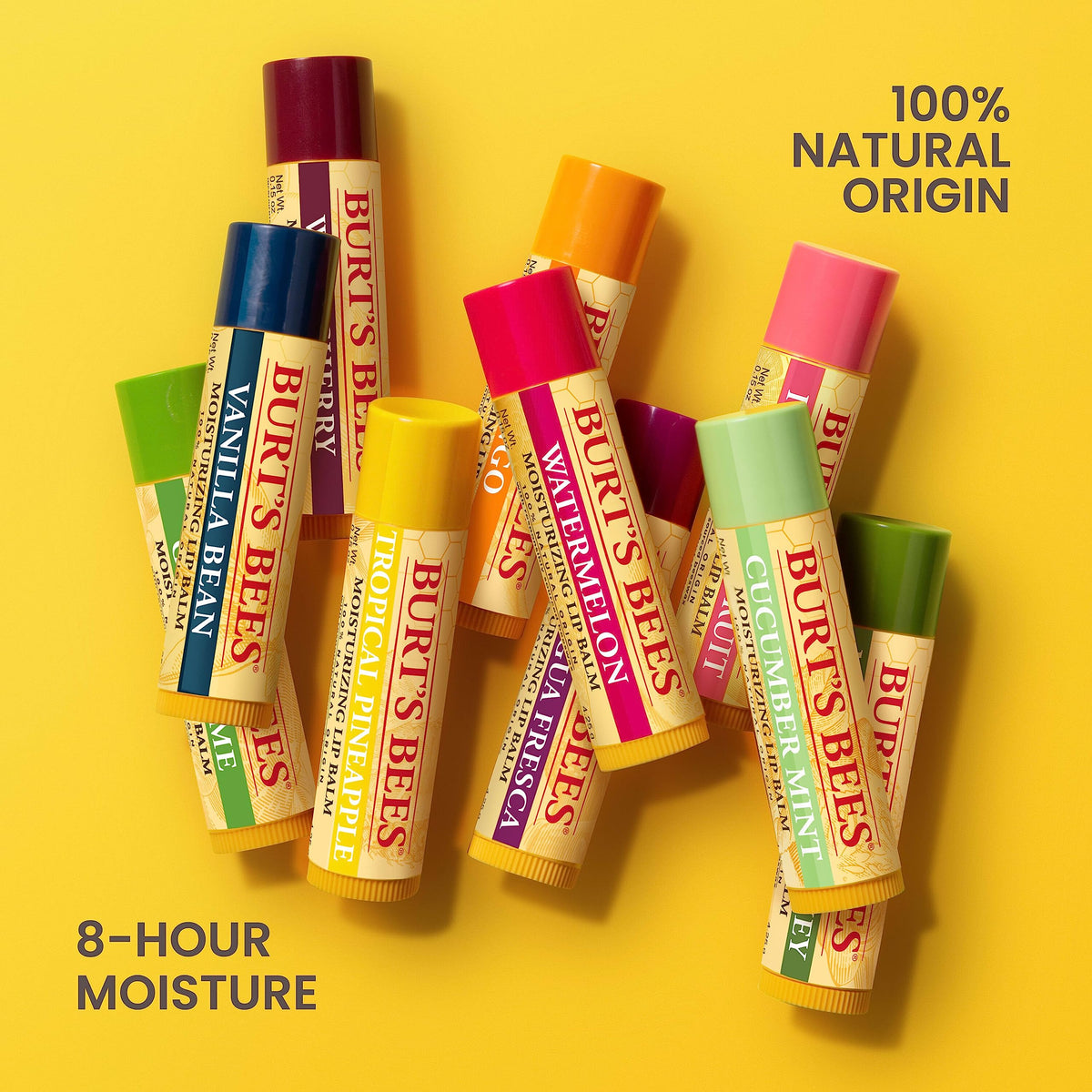 Burt's Bees tube open with cap detail for twist-up convenience benefit