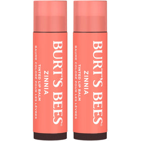 Burt's Bees front packaging showing Zinnia tint and recyclable carton benefits